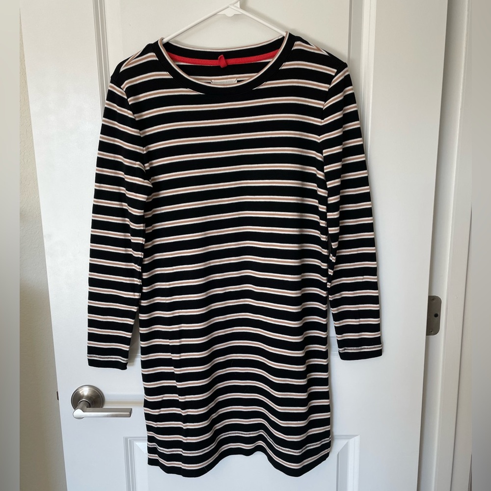 Lou & Grey Mini Striped Long Sleeve Cotton Sweater Dress